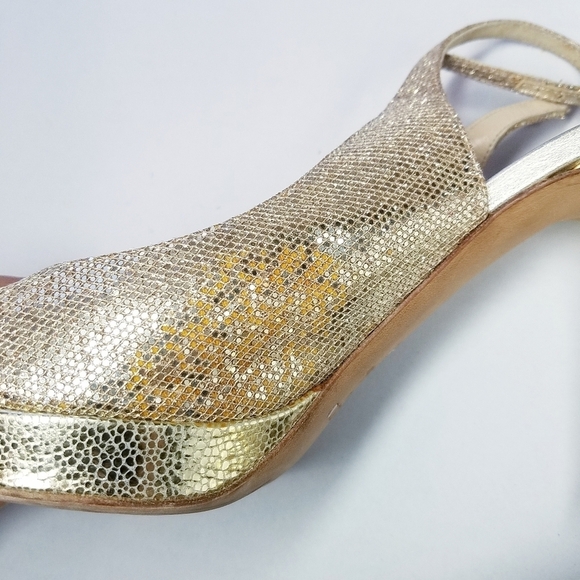 🌸 Jimmy Choo | Golden Slingback Peep toe heels - Picture 9 of 10